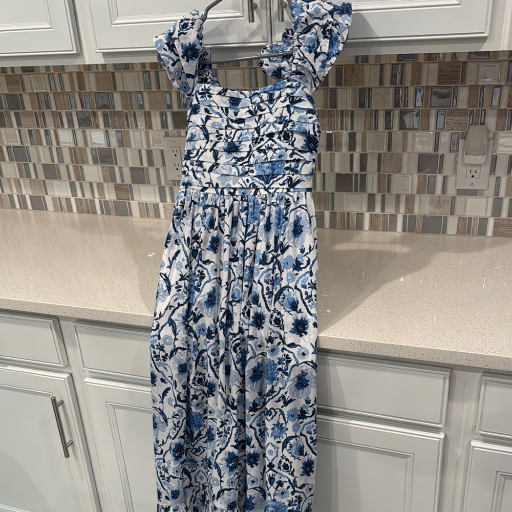 Abercrombie & Fitch Blue and White Floral Maxi Dress